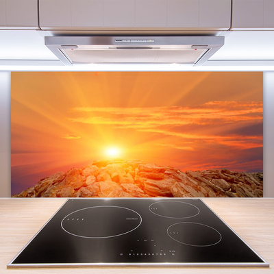 Kitchen Splashback Sun landscape yellow