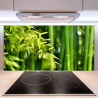 Kitchen Splashback Bamboo leaves floral green