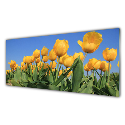 Kitchen Splashback Tulips floral yellow