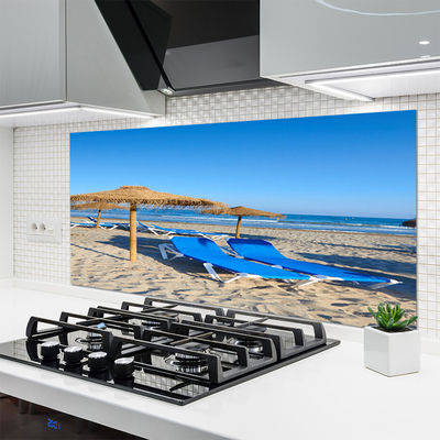 Kitchen Splashback Beach landscape grey