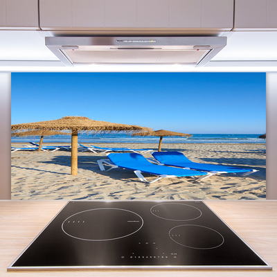 Kitchen Splashback Beach landscape grey