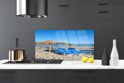 Kitchen Splashback Beach landscape grey