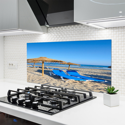 Kitchen Splashback Beach landscape grey