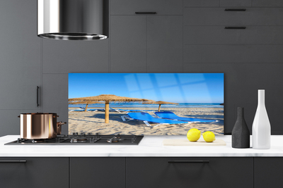 Kitchen Splashback Beach landscape grey