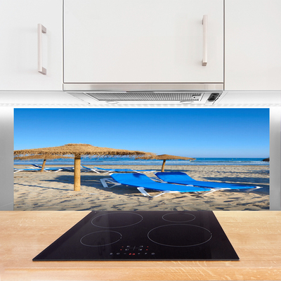 Kitchen Splashback Beach landscape grey