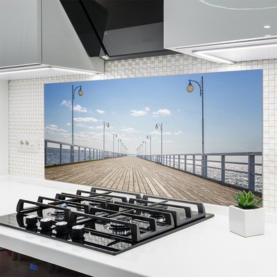 Kitchen Splashback Bridge architecture brown grey