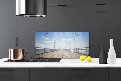 Kitchen Splashback Bridge architecture brown grey