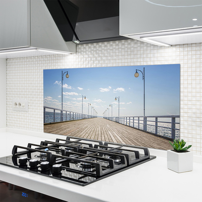 Kitchen Splashback Bridge architecture brown grey