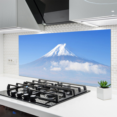 Kitchen Splashback Mountains landscape white blue