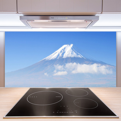 Kitchen Splashback Mountains landscape white blue