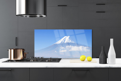 Kitchen Splashback Mountains landscape white blue