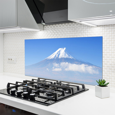 Kitchen Splashback Mountains landscape white blue