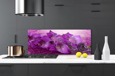 Kitchen Splashback Flowers floral pink