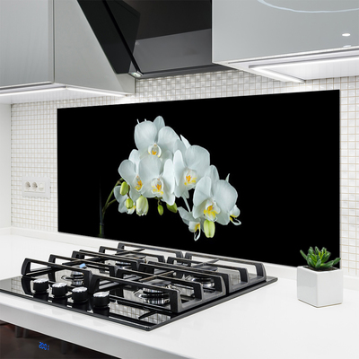 Kitchen Splashback Flowers floral white