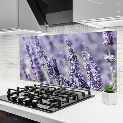 Kitchen Splashback Flowers floral purple