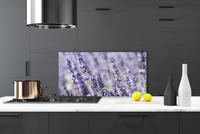 Kitchen Splashback Flowers floral purple