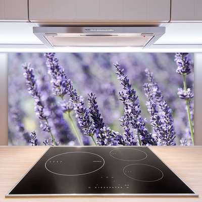 Kitchen Splashback Flowers floral purple