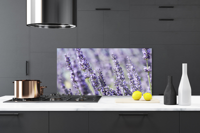 Kitchen Splashback Flowers floral purple