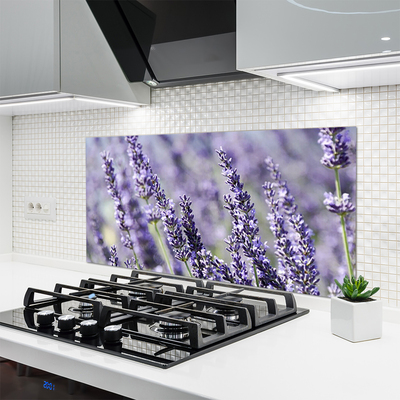 Kitchen Splashback Flowers floral purple