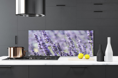 Kitchen Splashback Flowers floral purple