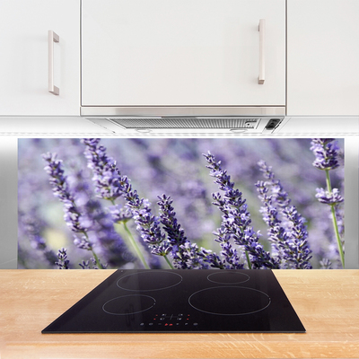 Kitchen Splashback Flowers floral purple