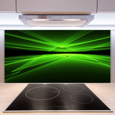 Kitchen Splashback Abstract art green black
