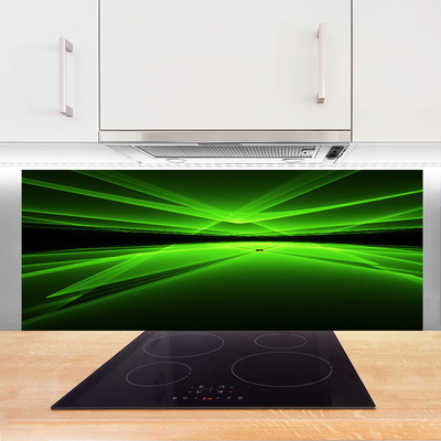 Kitchen Splashback Abstract art green black