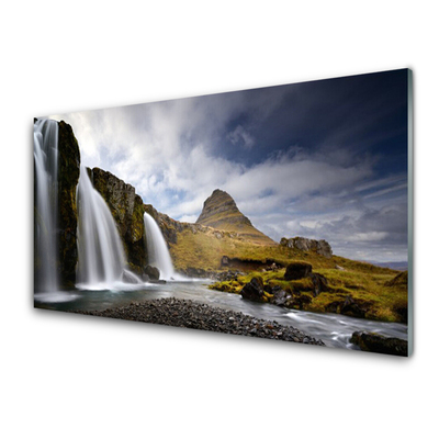 Kitchen Splashback Waterfall mountains landscape grey white