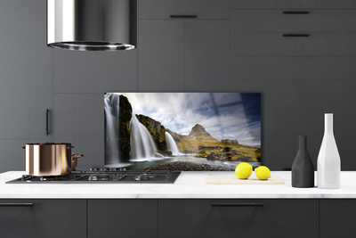 Kitchen Splashback Waterfall mountains landscape grey white