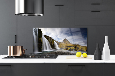 Kitchen Splashback Waterfall mountains landscape grey white