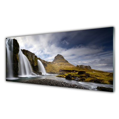 Kitchen Splashback Waterfall mountains landscape grey white