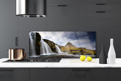 Kitchen Splashback Waterfall mountains landscape grey white