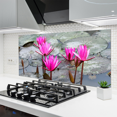 Kitchen Splashback Flowers floral red