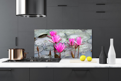 Kitchen Splashback Flowers floral red