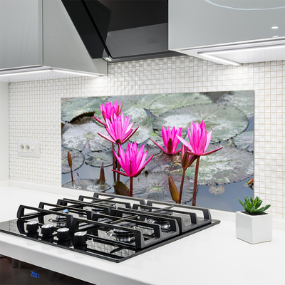 Kitchen Splashback Flowers floral red