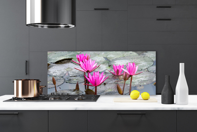 Kitchen Splashback Flowers floral red