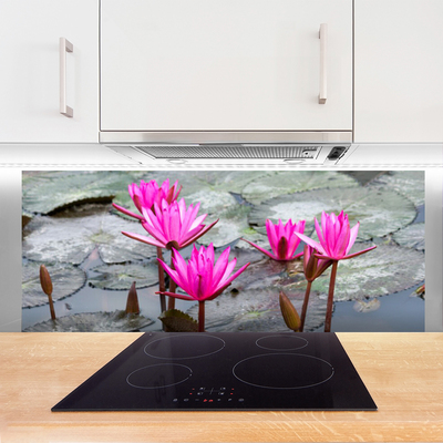 Kitchen Splashback Flowers floral red