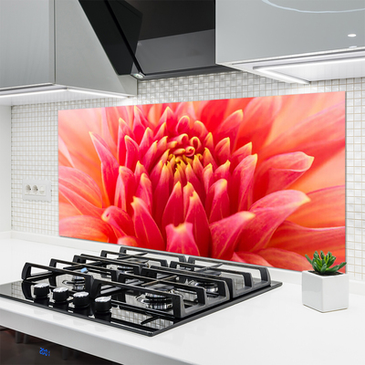 Kitchen Splashback Flower floral orange