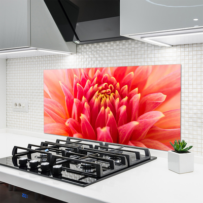 Kitchen Splashback Flower floral orange