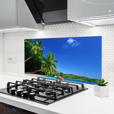 Kitchen Splashback Palm trees landscape brown green