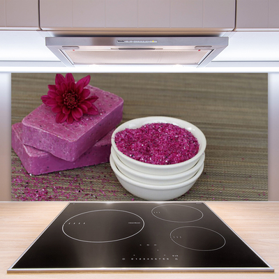 Kitchen Splashback Sand soaps art pink