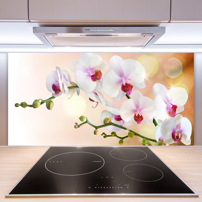 Kitchen Splashback Flowers floral white pink