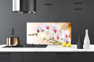 Kitchen Splashback Flowers floral white pink