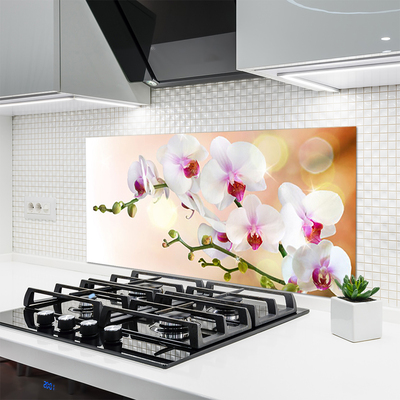 Kitchen Splashback Flowers floral white pink