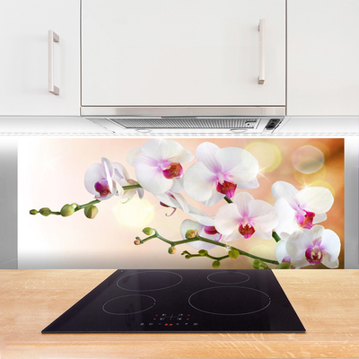 Kitchen Splashback Flowers floral white pink