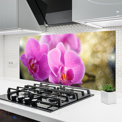 Kitchen Splashback Flowers floral pink