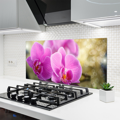 Kitchen Splashback Flowers floral pink