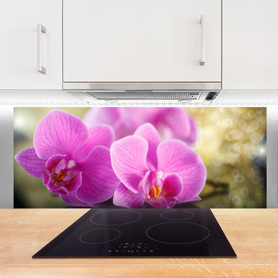 Kitchen Splashback Flowers floral pink