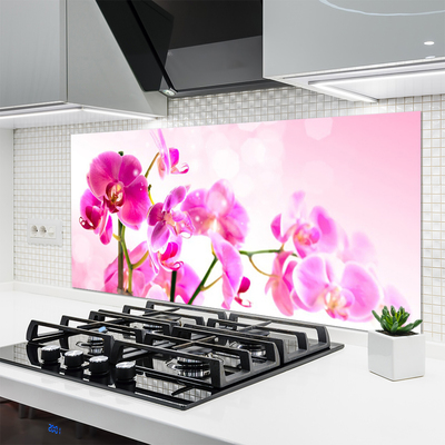 Kitchen Splashback Flowers floral pink