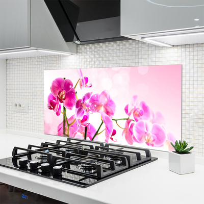 Kitchen Splashback Flowers floral pink